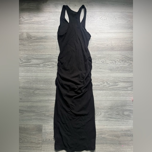 Michael Stars Black Racerback Bodycon Ruched Midi Sun Dress Summer Size XS Trend - Picture 8 of 8